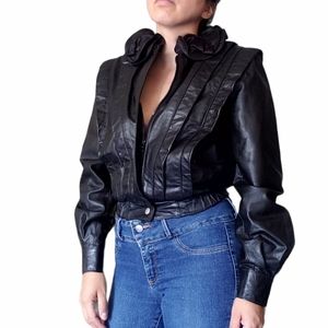 Vintage leather jacket.